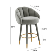 Myla Performance Velvet Swivel Stool