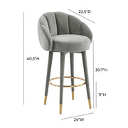 Myla Performance Velvet Swivel Stool