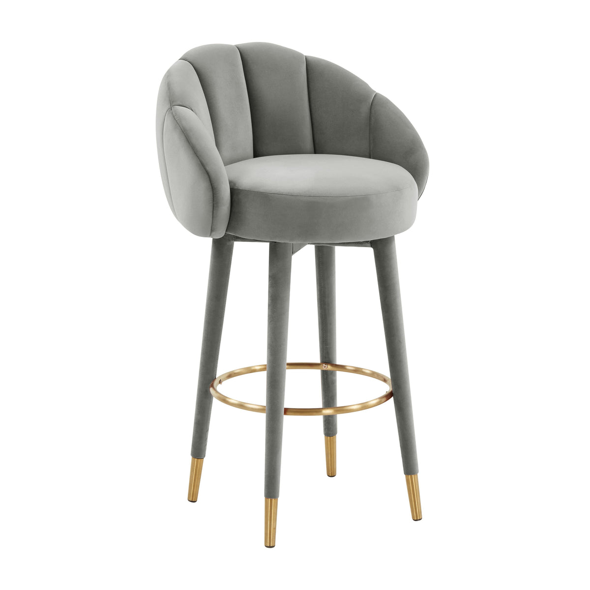 Myla Performance Velvet Swivel Stool