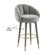 Myla Performance Velvet Swivel Stool