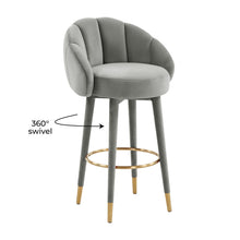 Myla Performance Velvet Swivel Stool