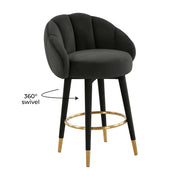 Myla Performance Velvet Swivel Stool