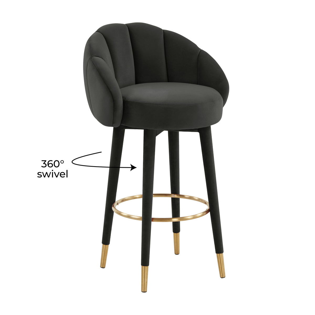 Myla Performance Velvet Swivel Stool