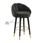 Myla Performance Velvet Swivel Stool