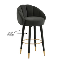 Myla Performance Velvet Swivel Stool