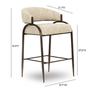 Tatum Taupe Textured Performance Boucle Counter Stool