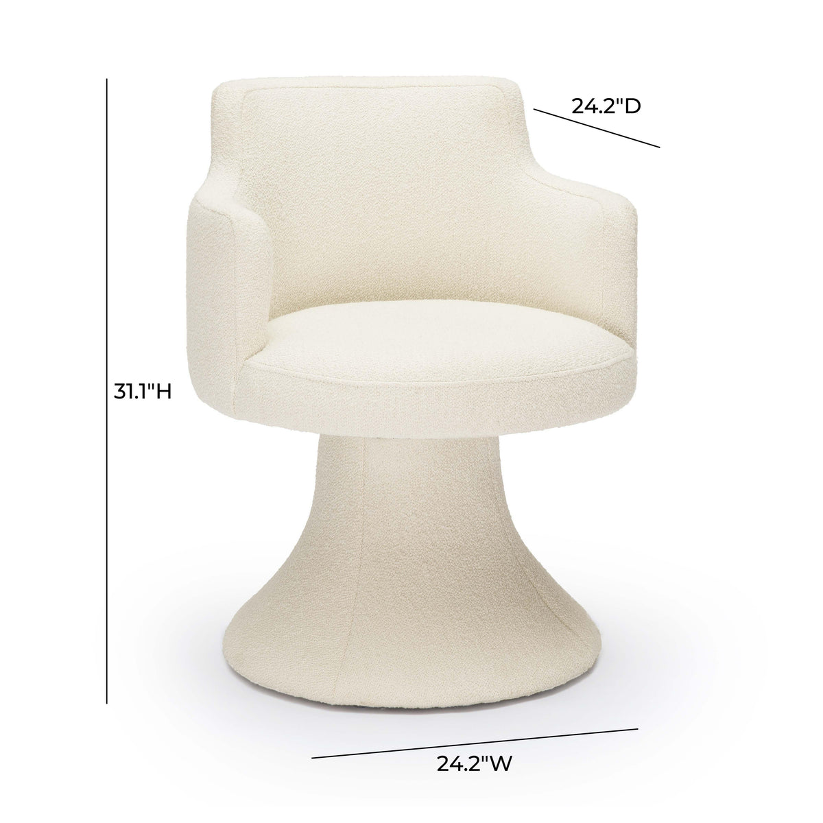 Jeffree Performance Boucle Swivel Dining Chair
