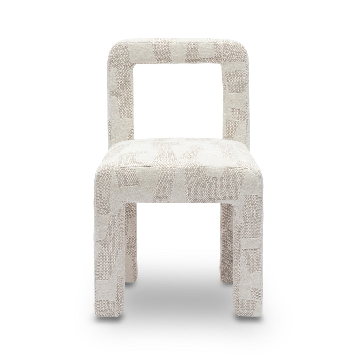 Hazel Cream Patterned Performance Jacquard Dining Chair