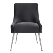 Beatrix Grey Performance Velvet Dining Chair - Silver Legs