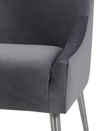 Beatrix Grey Performance Velvet Dining Chair - Silver Legs