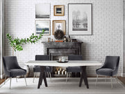 Beatrix Grey Performance Velvet Dining Chair - Silver Legs