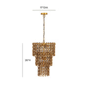 Nirsa Brass Chain Link 3-Tier Chandelier