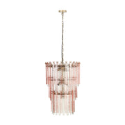Hampshire Pink Acrylic 3-Tier Chandelier