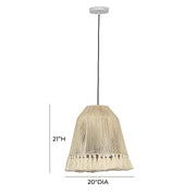 Helen White Cotton Tasseled Pendant Lamp