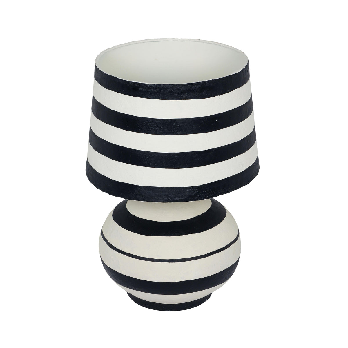 Positano Striped Papier Mache Table Lamp