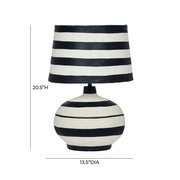 Positano Striped Papier Mache Table Lamp