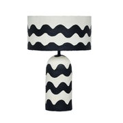Tropea Black Waves Papier Mache Table Lamp