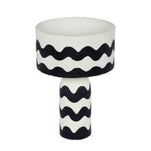 Tropea Black Waves Papier Mache Table Lamp