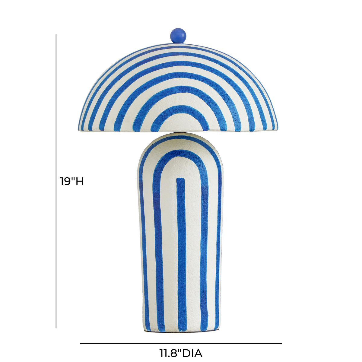 Maiori Striped Papier Mache Table Lamp