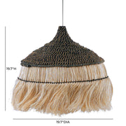 Sula Natural and Black Upcycled Abaca Pendant Lamp