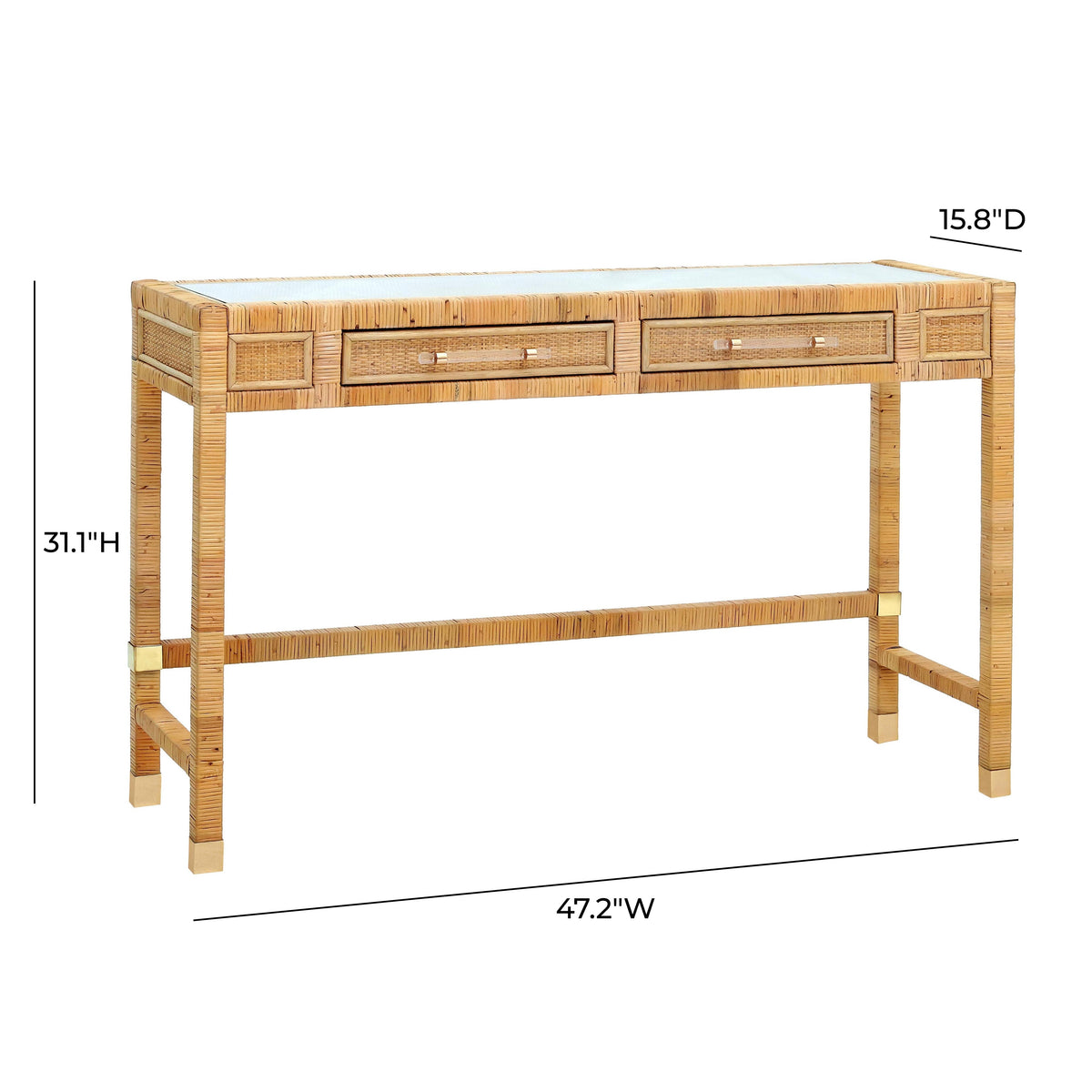 Amara 47" Woven Rattan Desk