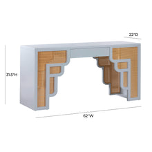 Suzie 62" Rattan Executive Desk With Drawer
