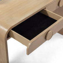 Moonrise 48 Natural Ash 2-Drawer Vanity Desk with Mirror