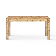 Berri 60" Natural Burl 3-Drawer Work Desk