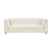 Wafa 87" Cream Performance Velvet Sofa by Inspire Me! Home Decor