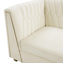 Wafa 87" Cream Performance Velvet Sofa by Inspire Me! Home Decor