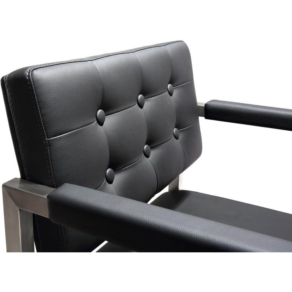 Director Performance Vegan Leather Stool with Silver Base