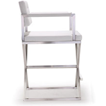 Director Performance Vegan Leather Stool with Silver Base