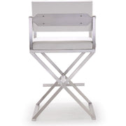Director Performance Vegan Leather Stool with Silver Base