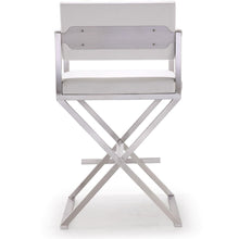 Director Performance Vegan Leather Stool with Silver Base