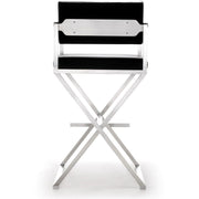 Director Performance Vegan Leather Stool with Silver Base