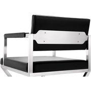 Director Performance Vegan Leather Stool with Silver Base