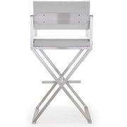 Director Performance Vegan Leather Stool with Silver Base