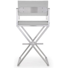 Director Performance Vegan Leather Stool with Silver Base