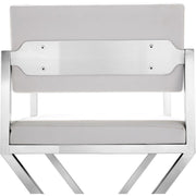 Director Performance Vegan Leather Stool with Silver Base