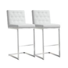 Helsinki White Performance Vegan Leather Stool - Set of 2