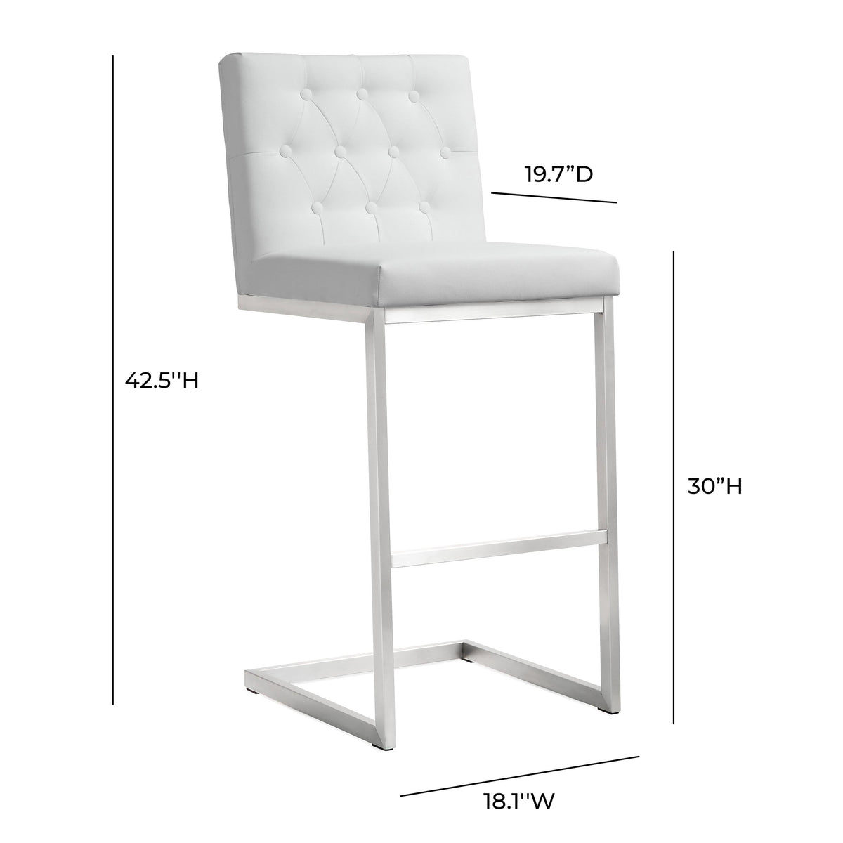 Helsinki White Performance Vegan Leather Stool - Set of 2