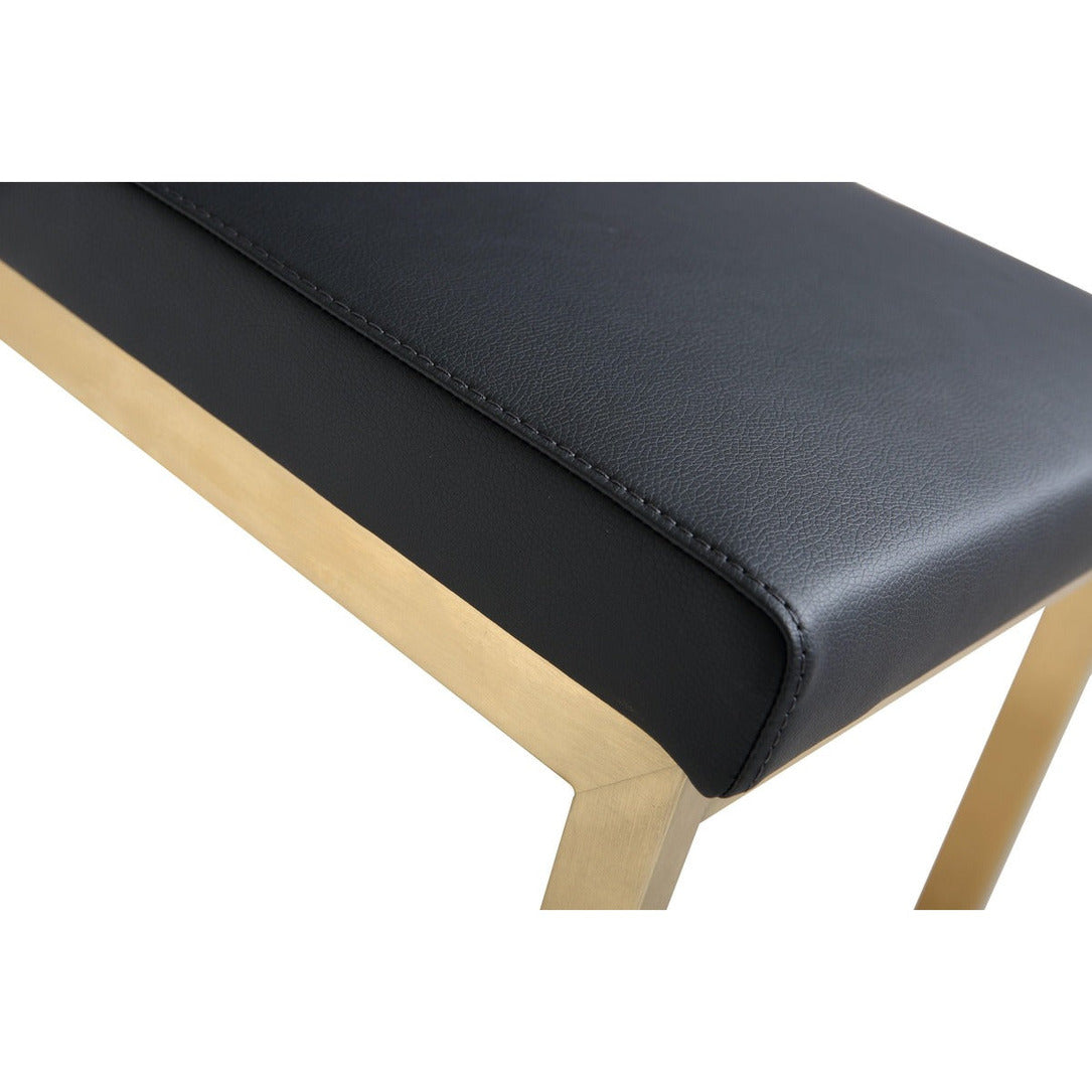 Parma Performance Vegan Leather and Gold Stainless Steel Counter Stool - Set of 2