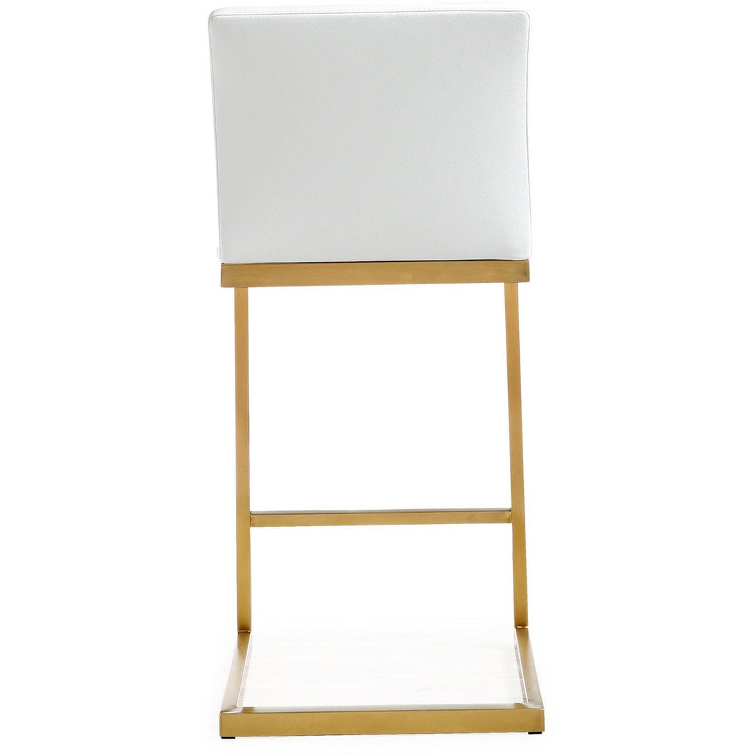 Parma Performance Vegan Leather and Gold Stainless Steel Counter Stool - Set of 2