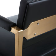 Director Performance Vegan Leather Stool with Gold Base
