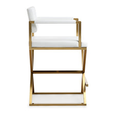 Director Performance Vegan Leather Stool with Gold Base