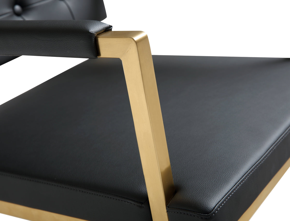 Director Performance Vegan Leather Stool with Gold Base