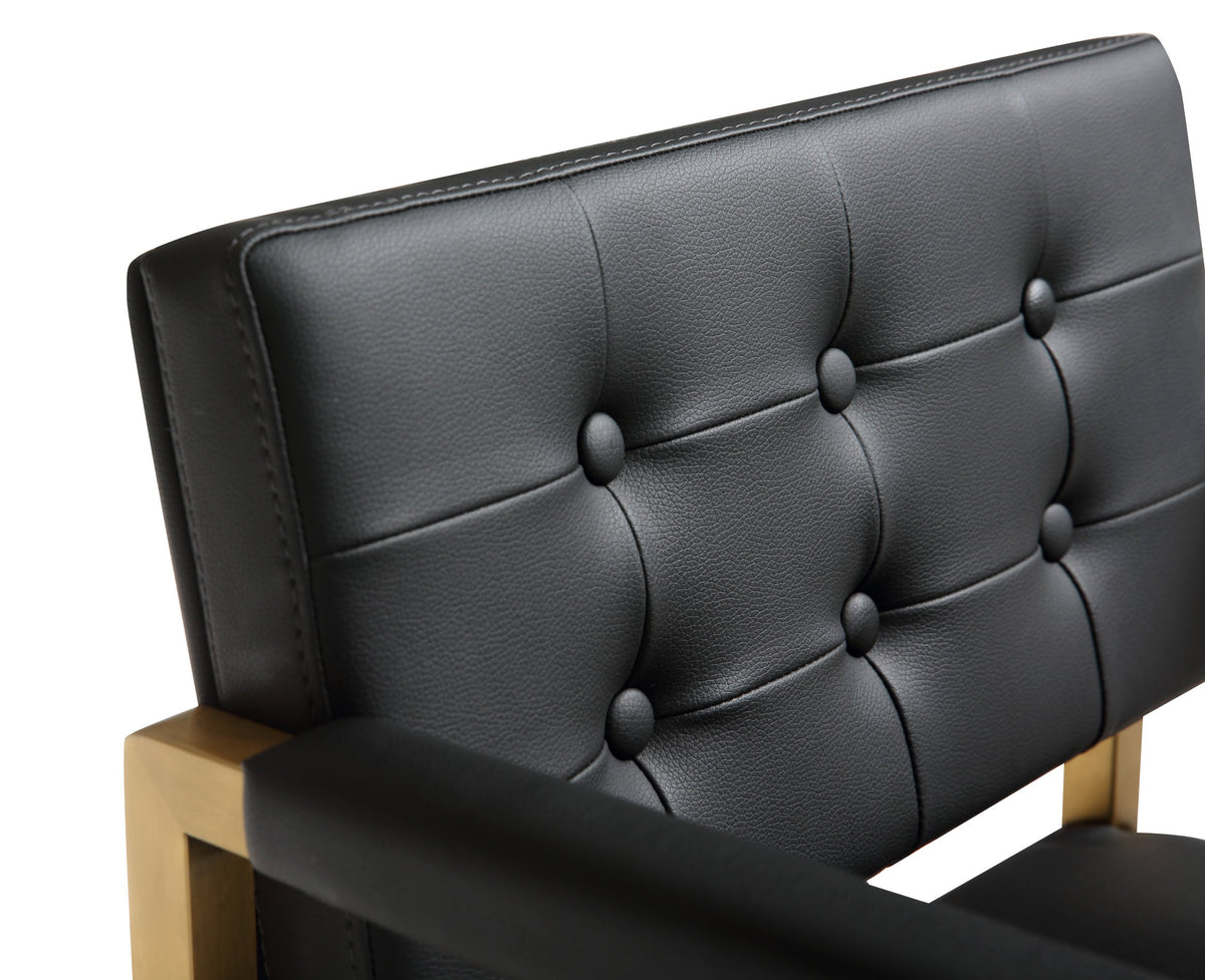 Director Performance Vegan Leather Stool with Gold Base