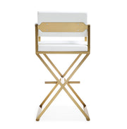 Director Performance Vegan Leather Stool with Gold Base