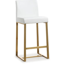Denmark Performance Vegan Leather Stool with Gold Base - Set of 2