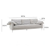 Vari 90" Textured Performance Velvet Lounge Sofa